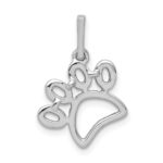 14k White Gold 1/4 carat Lab Grown Diamond VS/SI+ G+ Complete Paw Print Pendant - Image 3