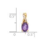 14k 7x5 Oval February/Amethyst and Diamond Pendant - Image 2