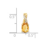 14k 7x5 Oval November/Citrine and Diamond Pendant - Image 2