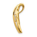 14k 3/8 carat Lab Grown Diamond VS/SI+ G+ Fashion Curve Bar Chain Slide Pendant - Image 2