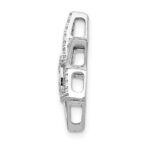 14k White Gold 1/10 carat Diamond Star of David with Chai Chain Slide - Image 2