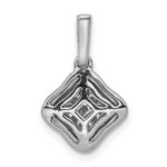 14k White Gold 1/4 carat Diamond Cluster Pendant - Image 3