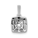 14k White Gold 1/2 carat Diamond Square Halo Cluster Pendant - Image 3