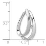 14k White Gold Complete 1/20 carat Diamond Double Teardrop Chain Slide - Image 4