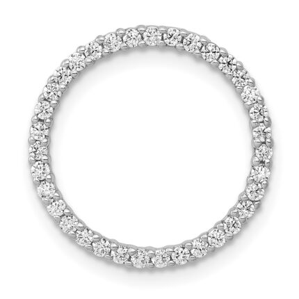 14k White Gold 1/3 carat Diamond Circle Chain Slide