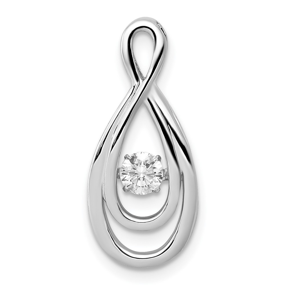 PM4718-025-WA-1.jpg 14k White Gold 1/4 carat Lab Grown Diamond VS/SI+ G+ Complete Vibrant Infinity Slide Pendant - Image 1