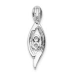 14k White Gold 1/20 carat Diamond Fancy Chain Slide - Image 3