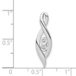 14k White Gold 1/20 carat Diamond Fancy Chain Slide - Image 4