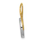 14k Two Tone 1/10 carat Lab Grown Diamond VS/SI+ G+ Complete Fashion Circle Dangle Chain Slide Pendant - Image 2