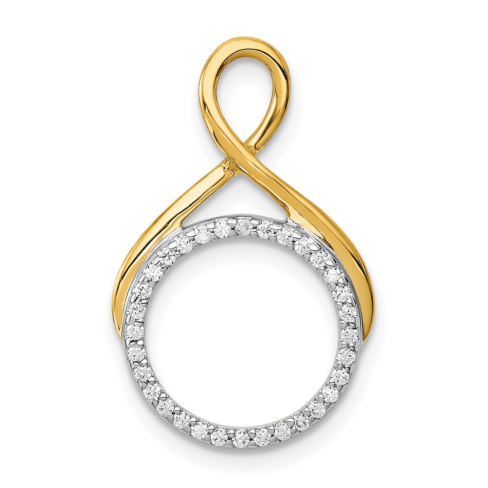 PM4723-010-YWA.jpg 14k Two-tone 1/10 carat Diamond Fancy Circle Chain Slide - Image 1