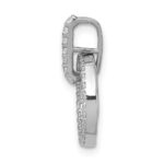 14k White Gold 1/4 carat Diamond Double Circle Dangle Pendant - Image 2