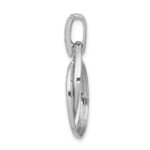 10k White Gold 1/20ct. Diamond Double Oval Pendant - Image 2
