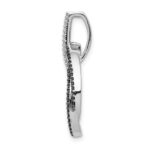 14k White Gold 1/3 carat White and Black Diamond Ovals Slide Fits up to 2mm Regular/4mm Fancy or Reversible Omega - Image 2