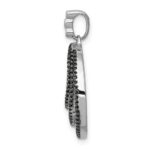 14k White Gold 3/8 carat White and Black Diamond Fancy Circle Chain Slide - Image 2