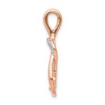 14k Rose Gold 1/6 carat Lab Grown Diamond VS/SI+ G+ Complete Knot Chain Slide Pendant - Image 2