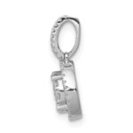 14k White Gold 1/3 carat Diamond Round Halo Cluster Pendant - Image 2