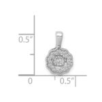 14k White Gold 1/10 carat Vibrant Moving Diamond Halo Pendant - Image 4