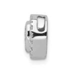 14k White Gold 1/3 carat Diamond Square Halo Cluster Chain Slide - Image 2