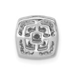 14k White Gold 1/3 carat Diamond Square Halo Cluster Chain Slide - Image 3