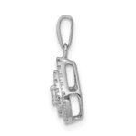 14k White Gold 1/4 carat Diamond Halo Teardrop Pendant - Image 2