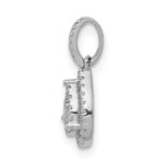14k White Gold 1/4 carat Diamond Halo Teardrop Pendant - Image 2