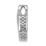 14k White Gold 1/10 carat Vibrant Moving Diamond Teardrop Chain Slide - Image 2
