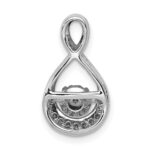 14k White Gold 1/10 carat Vibrant Moving Diamond Teardrop Chain Slide - Image 3