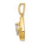 14k Polished 1/15 carat Diamond Teardrop Slide Fits up to 2mm Regular/3mm Fancy or Reversible Omega - Image 2