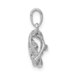 14k White Gold 1/4 carat Lab Grown Diamond VS/SI+ G+ Complete Vibrant Intertwined Circles Pendant - Image 2