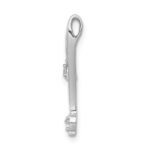 14k White Gold 1/10 carat Diamond Double Curved Lines Chain Slide - Image 2