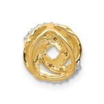 14k and White Rhodium .02 carat Diamond Knot Chain Slide - Image 3