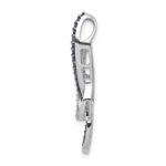 14k White Gold 1/4 carat Blue and White Diamond Fancy Chain Slide - Image 2