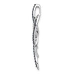 14k White Gold 1/3 carat Blue and White Diamond Fancy Chain Slide - Image 2