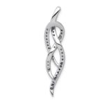 14k White Gold 1/3 carat Blue and White Diamond Fancy Chain Slide - Image 3