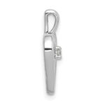 14k White Gold .03 carat AA Diamond Heart Pendant - Image 2