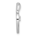 14k White Gold 1/20 carat AA Diamond Heart Pendant - Image 2