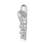 14k White Gold 1/10 carat Diamond 3-stone Heart Pendant - Image 2