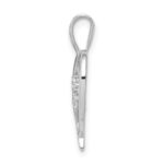 14k White Gold 1/20 carat Diamond Heart Pendant - Image 2