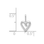 14k White Gold .02 carat Diamond Heart Pendant - Image 4