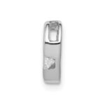 14k White Gold 1/20 carat Diamond Heart Chain Slide - Image 2