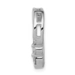14k White Gold 1/6 carat Diamond 3-Stone Heart Chain Slide - Image 2