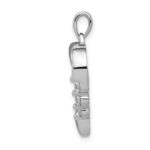 14k White Gold Three Stone 1/4 carat Diamond Heart Pendant - Image 2