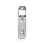 14k White Gold 1/6 carat Diamond Heart Chain Slide - Image 2