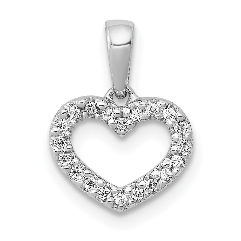 PM4856-003-WA.jpg 14k White Gold .03 carat Diamond Heart Pendant - Image 1