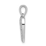 14k White Gold 1/4 carat Diamond Heart Pendant - Image 2