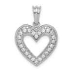 14k White Gold 1/3 carat Lab Grown Diamond VS/SI+ G+ Complete Heart Pendant