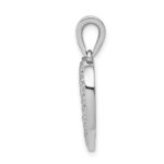 14k White Gold 1/3 carat Diamond Heart Pendant - Image 2