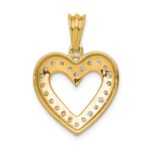 14k 1/3 carat Lab Grown Diamond VS/SI+ G+ Complete Heart Pendant - Image 3