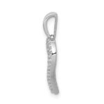 14k White Gold 1/4 carat Diamond 2-row Heart Pendant - Image 2