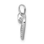 14k White Gold 1/20 carat Diamond Heart Pendant - Image 2